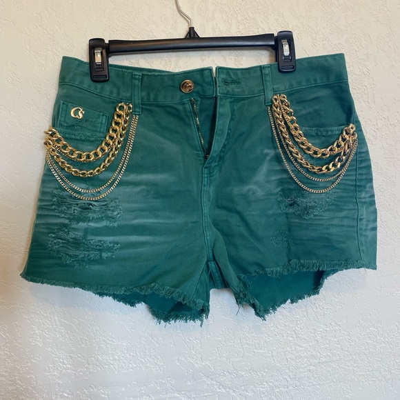 Green Carmen Steffens denim shorts - Picture 2 of 7